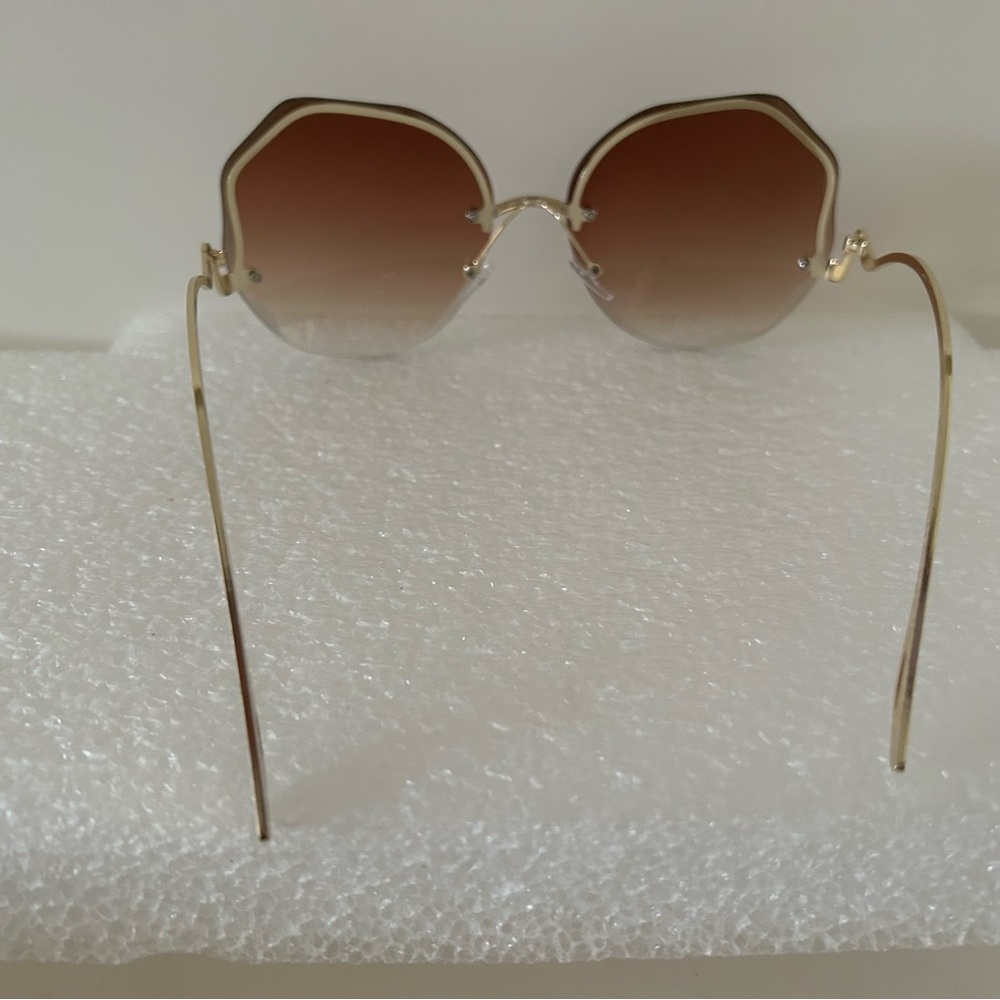 Sunglasses Glamorous Elegance Self-Indulgence Brown, Brown Women’s UV 400 - Picture 3 of 7